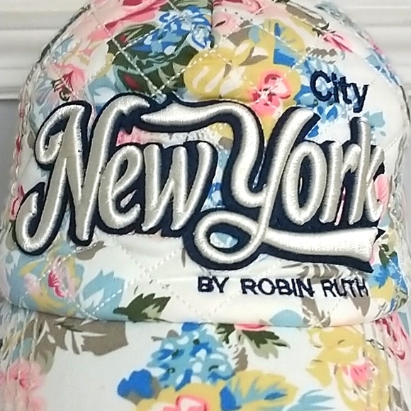 Robin Ruth "New York" City Floral Baseball Cap Hat - Picture 2 of 12